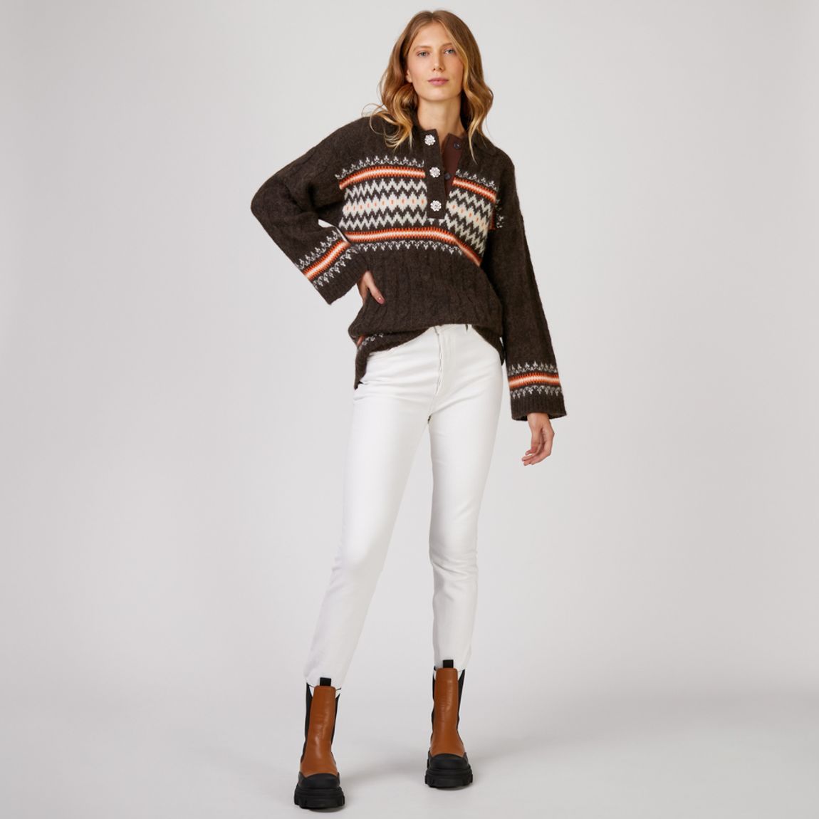 Blusa Botão Joia Ganni