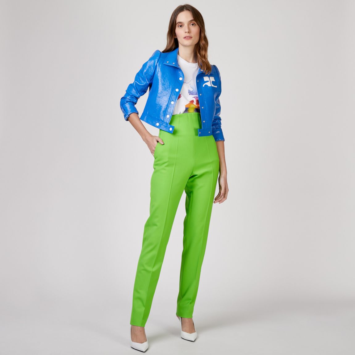Jaqueta Vinyl Azul Courreges