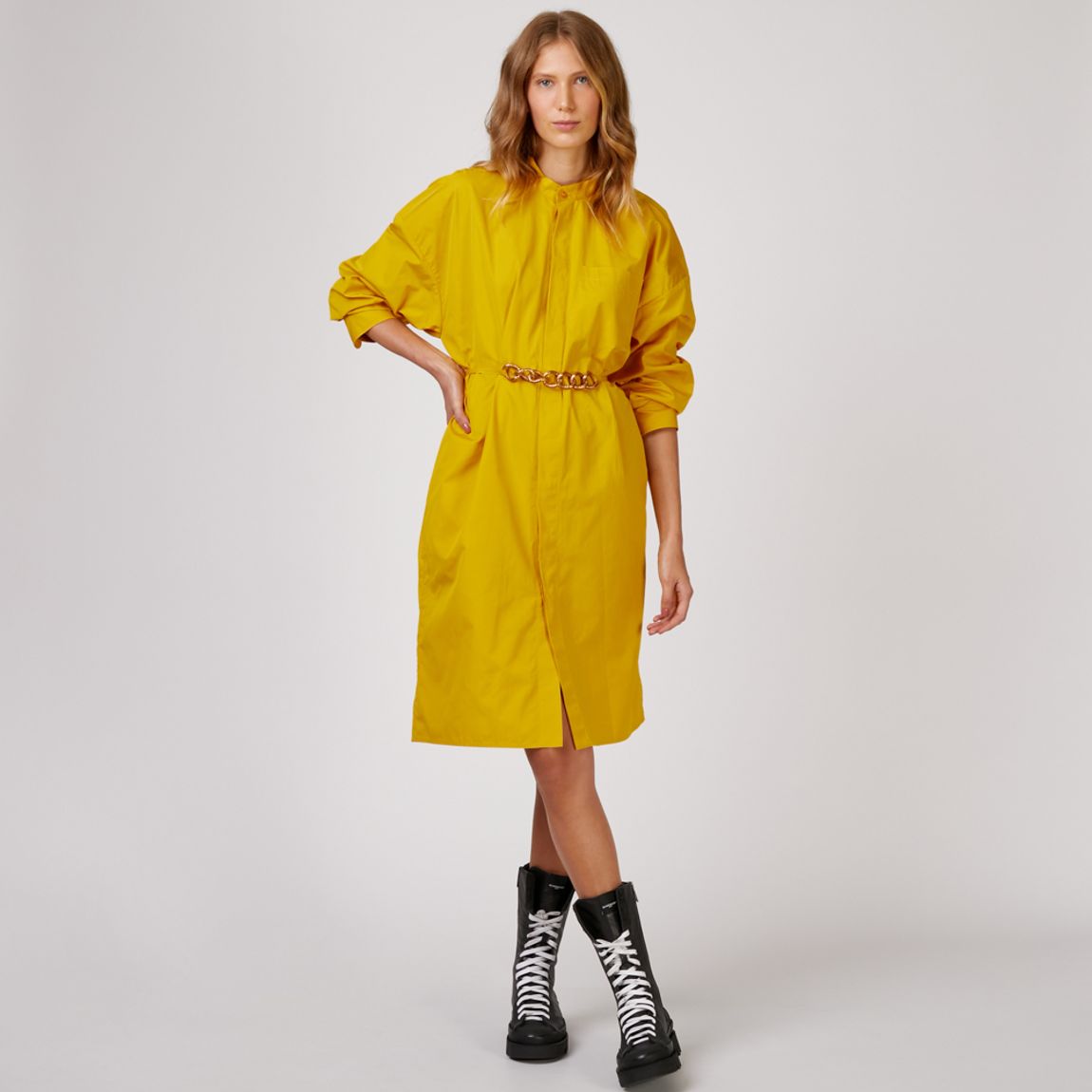 Vestido Mangas Longas Amarelo Givenchy