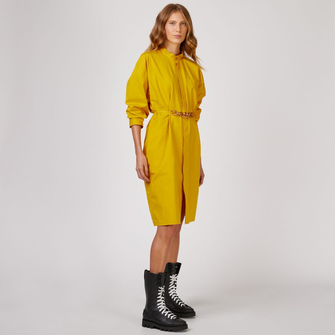 Vestido Mangas Longas Amarelo Givenchy