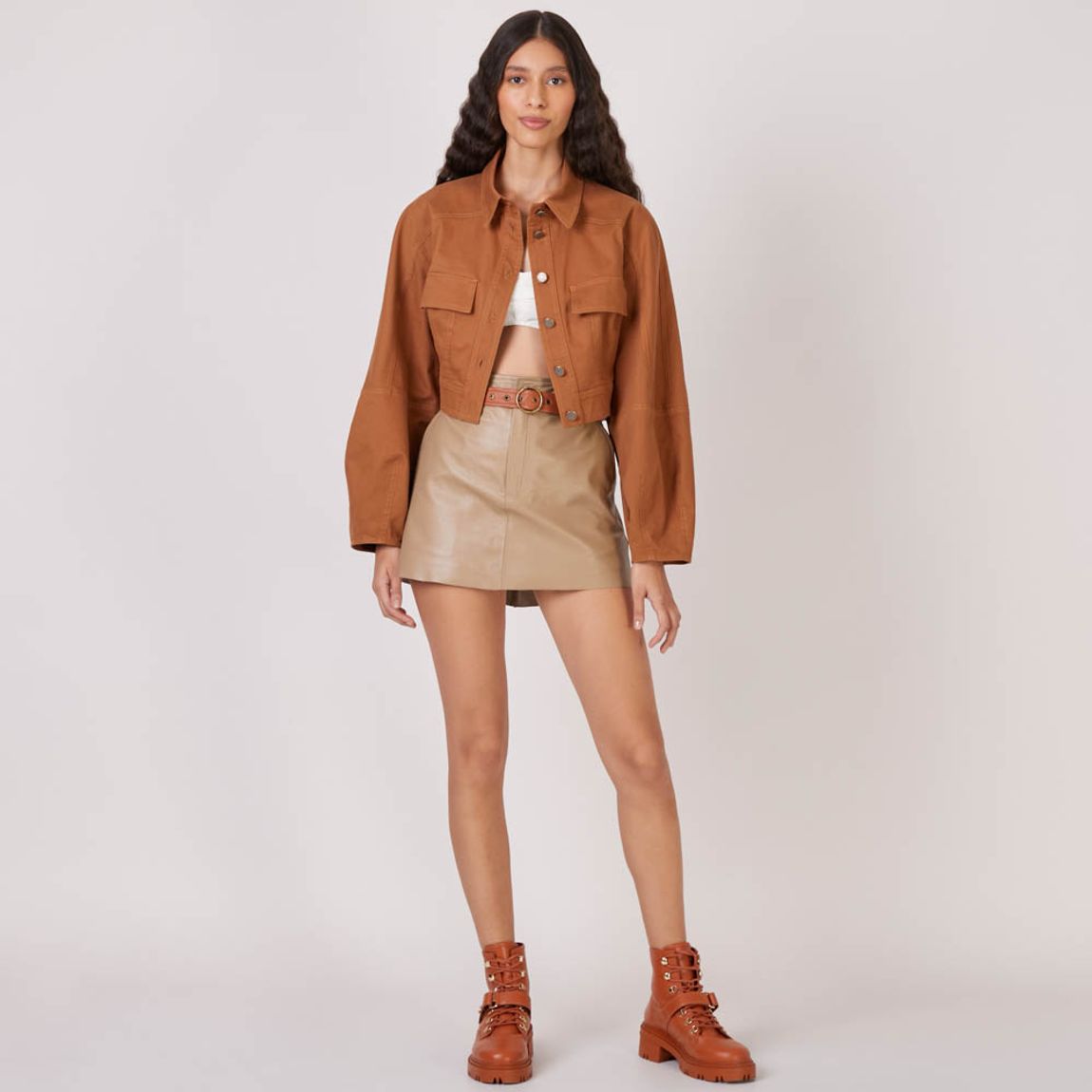 Saia Shorts Couro Billie