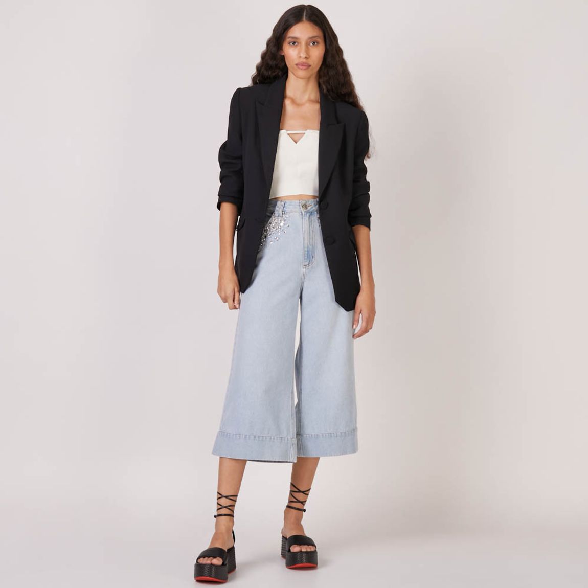 Calça Jeans Bordado Courtney