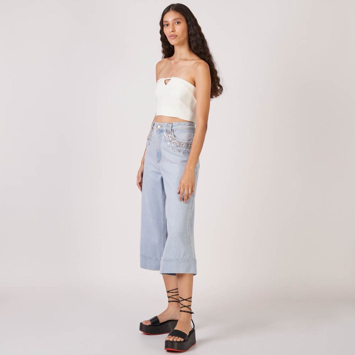 Calça Jeans Bordado Courtney