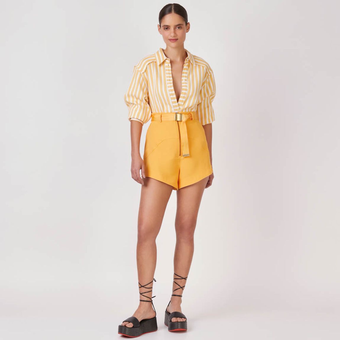 Shorts Crepe Feixe Violeta