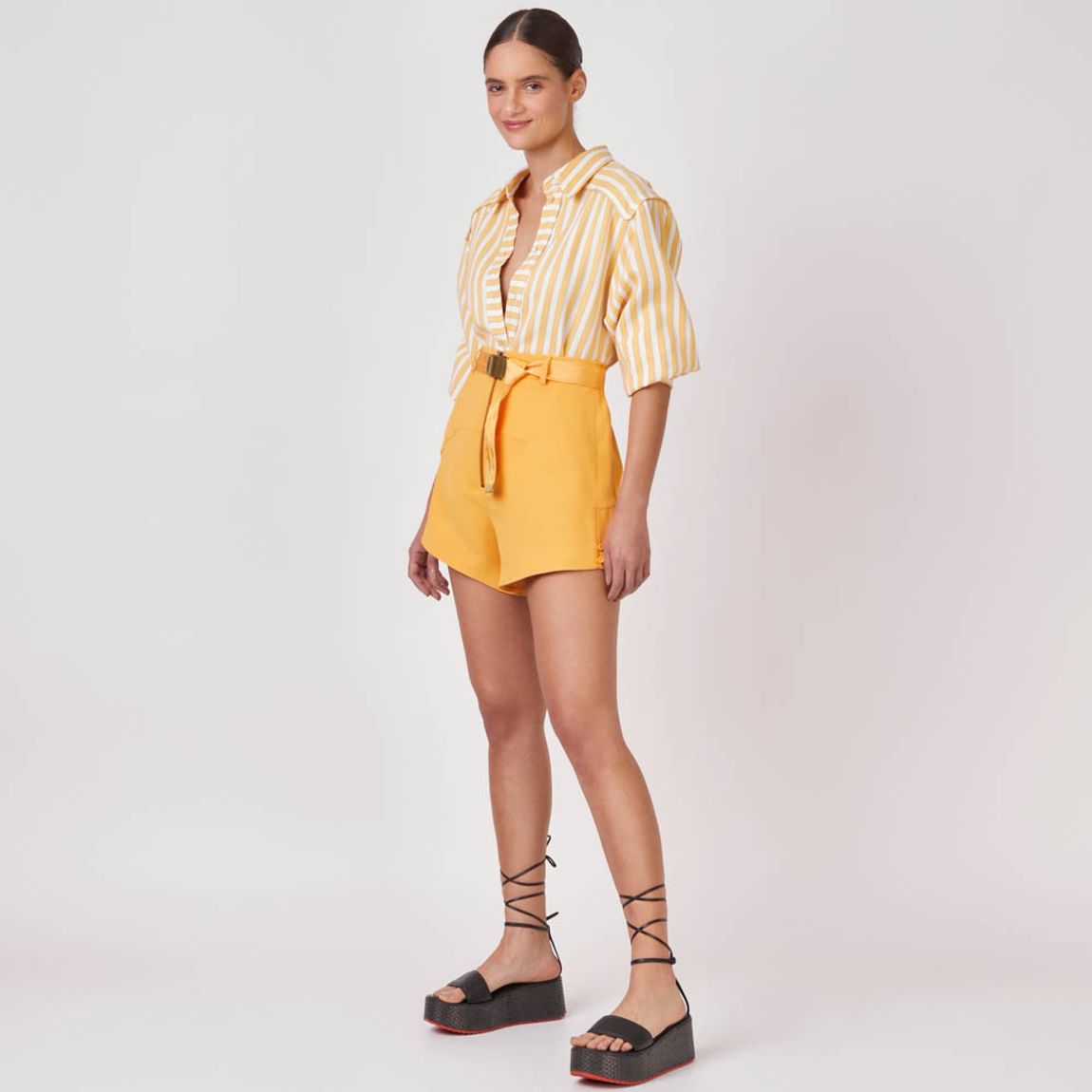 Shorts Crepe Feixe Violeta