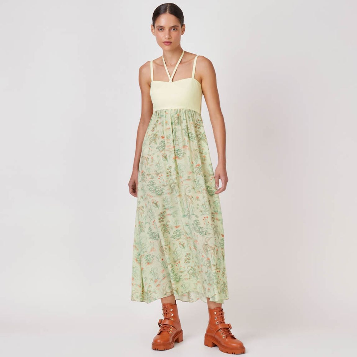 Vestido Seda Botânica Asa
