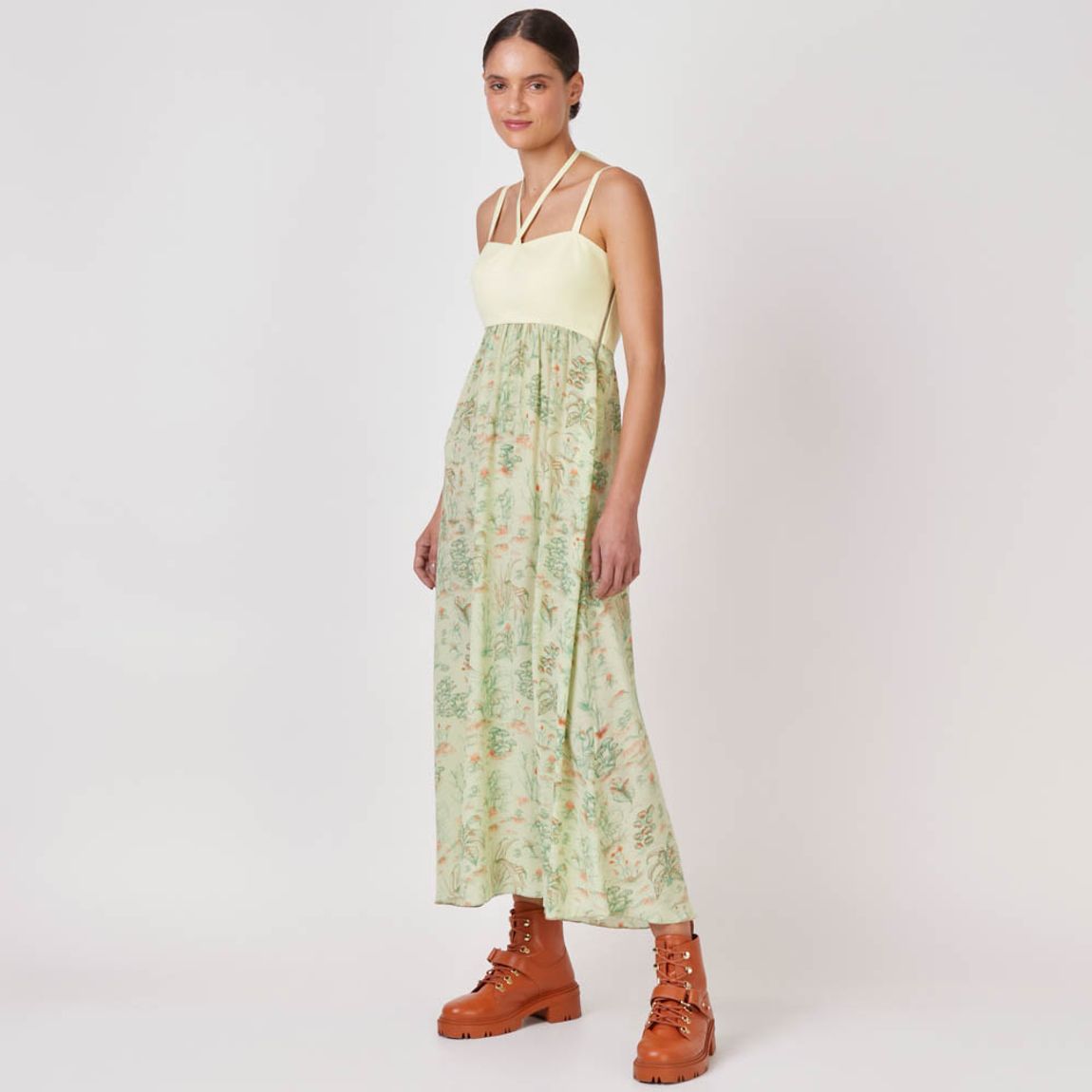 Vestido Seda Botânica Asa