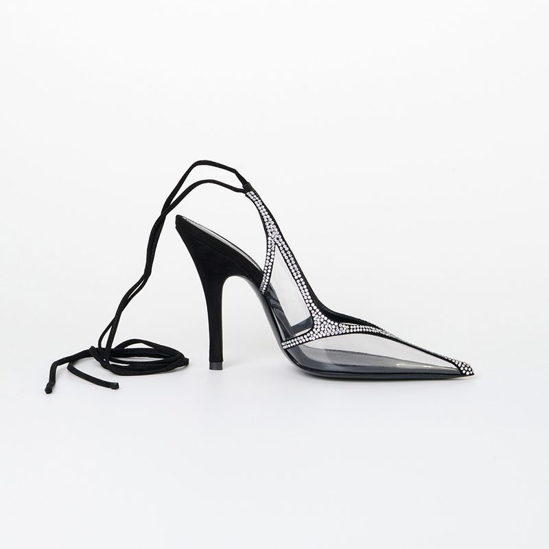 Black Venus Slingback Heels by The Attico on Sale