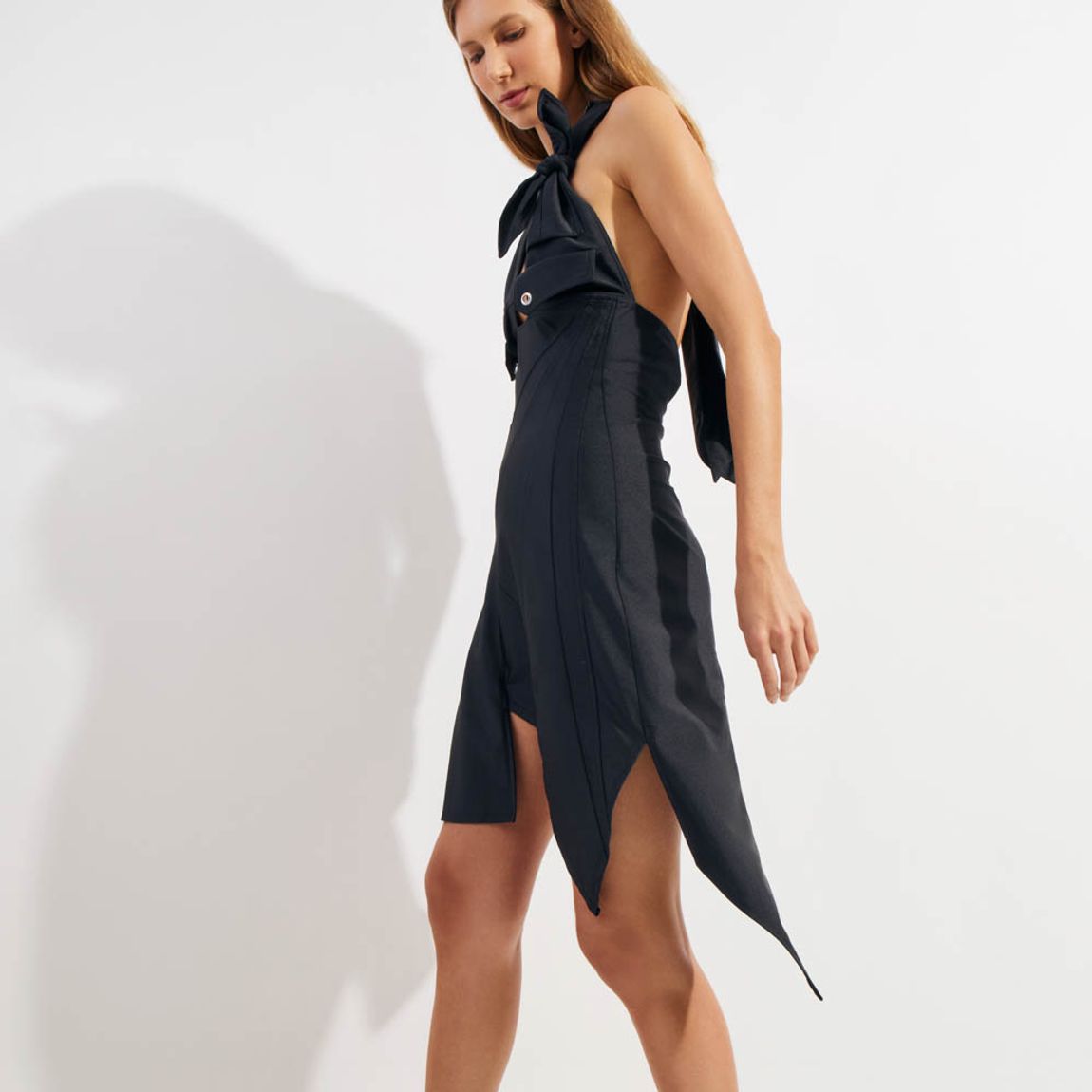 Mini Vestido Assimétrico Coperni