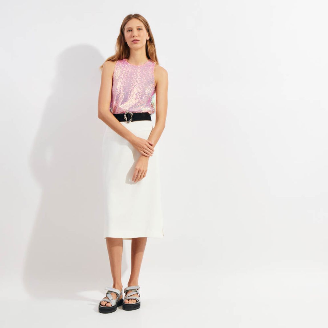 Blusa Paetê Flamingo Flavia