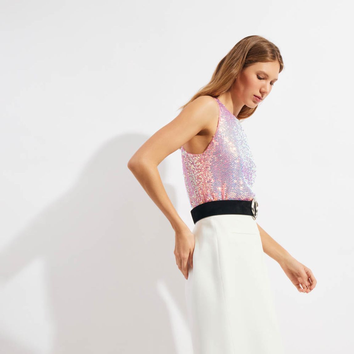 Blusa Paetê Flamingo Flavia