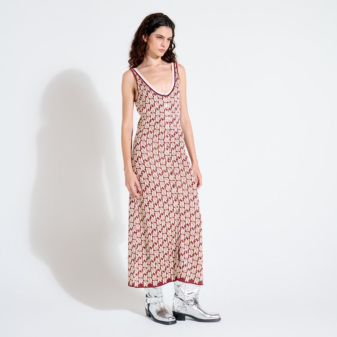 Vestido Midi Estampado Rabanne