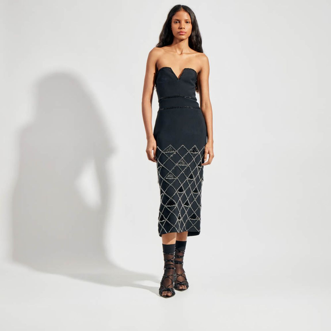 Vestido Crepe Metal Mia