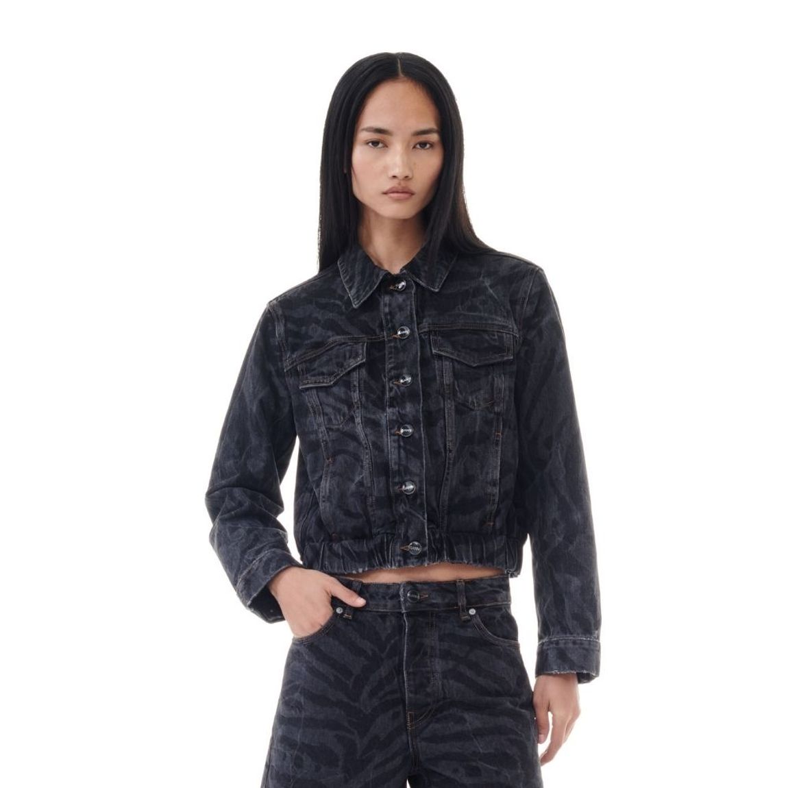 Jaqueta Jeans Bomber Ganni