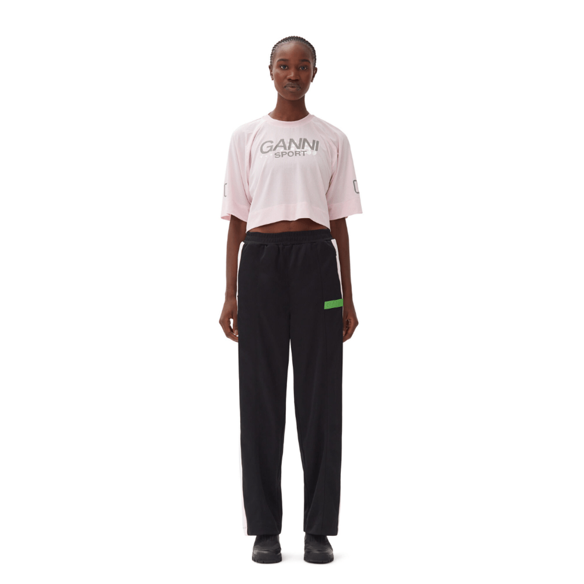 Camiseta de Mesh Cropped Ganni