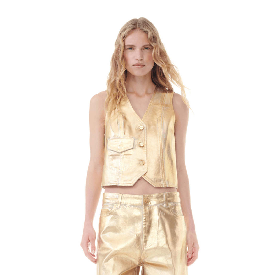 Colete Jeans Foil Ganni