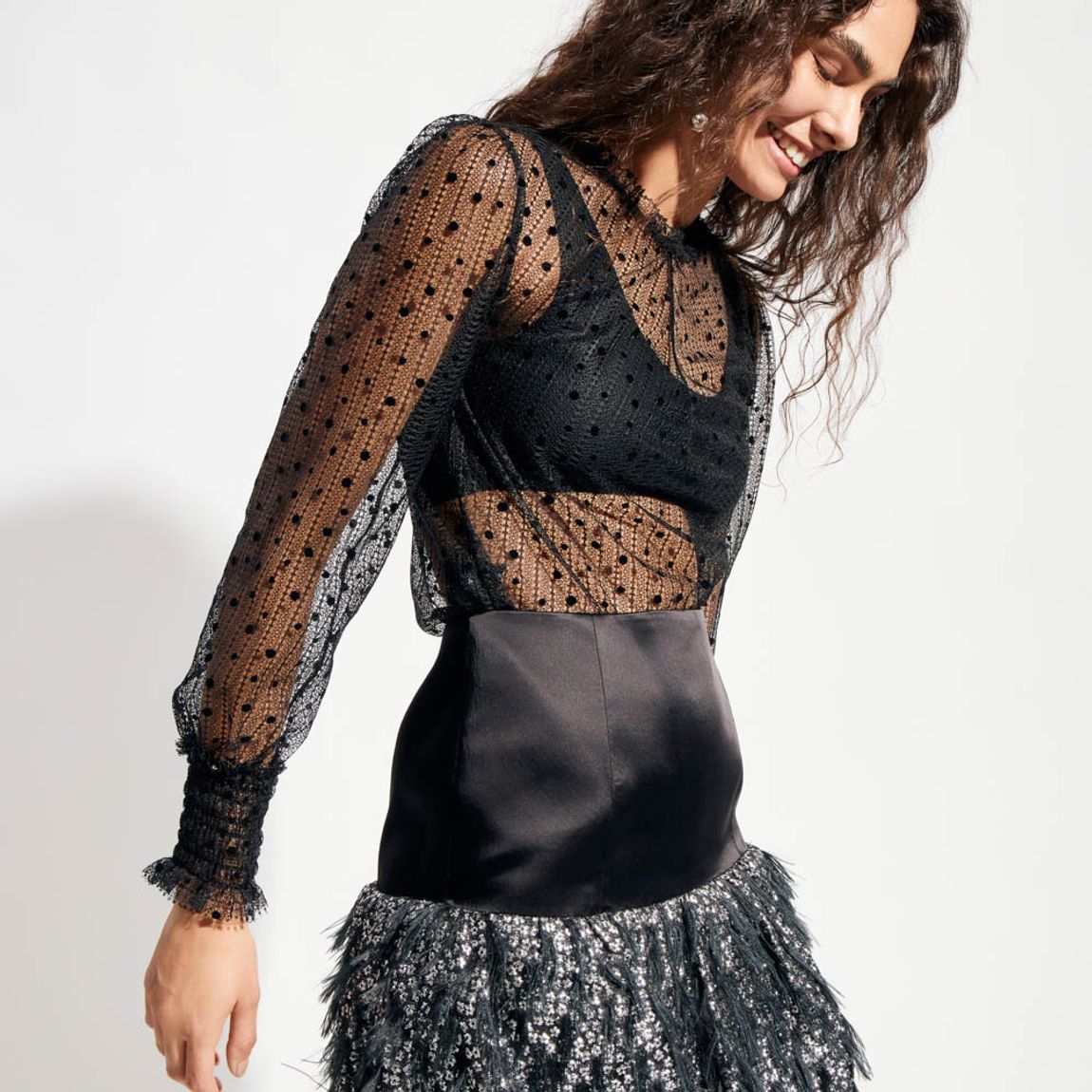 Blusa Renda Flocada Gioh