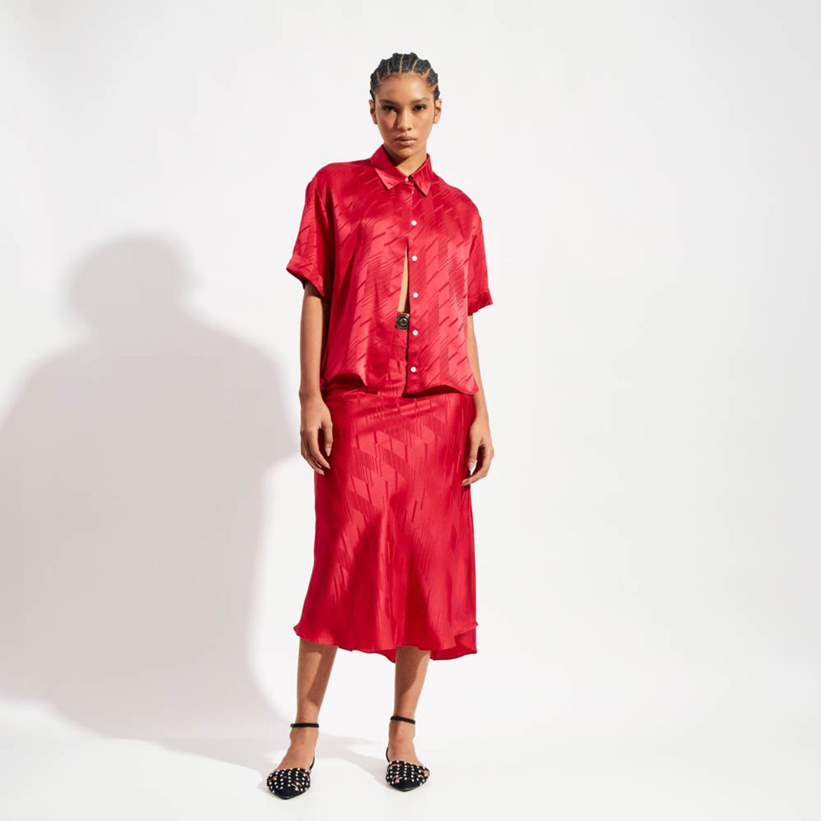 Camisa Jacquard Satin Sophie