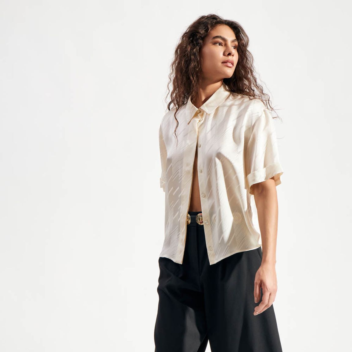 Camisa Jacquard Satin Sophie