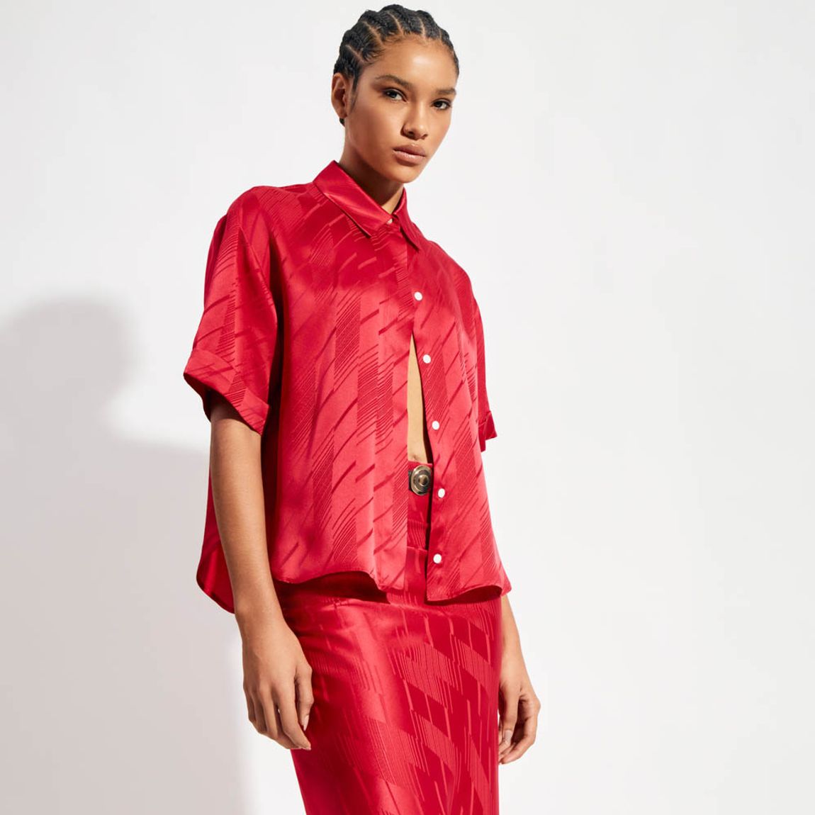 Camisa Jacquard Satin Sophie