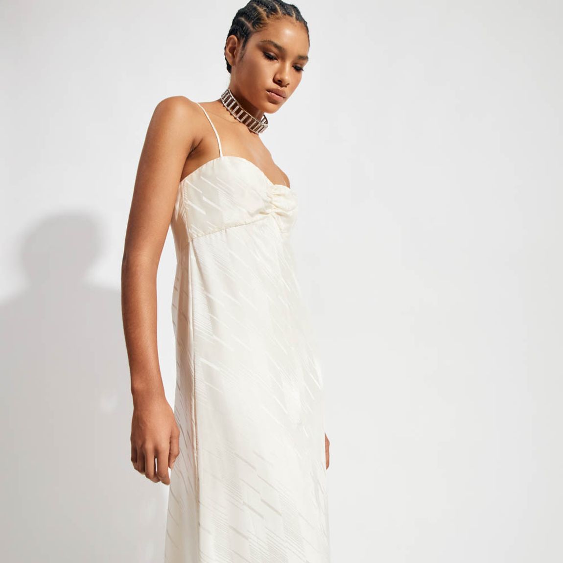 Vestido Jacquard Satin Sol