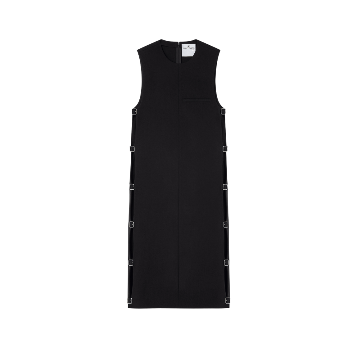 Vestido Longo Com Fivelas Courrèges