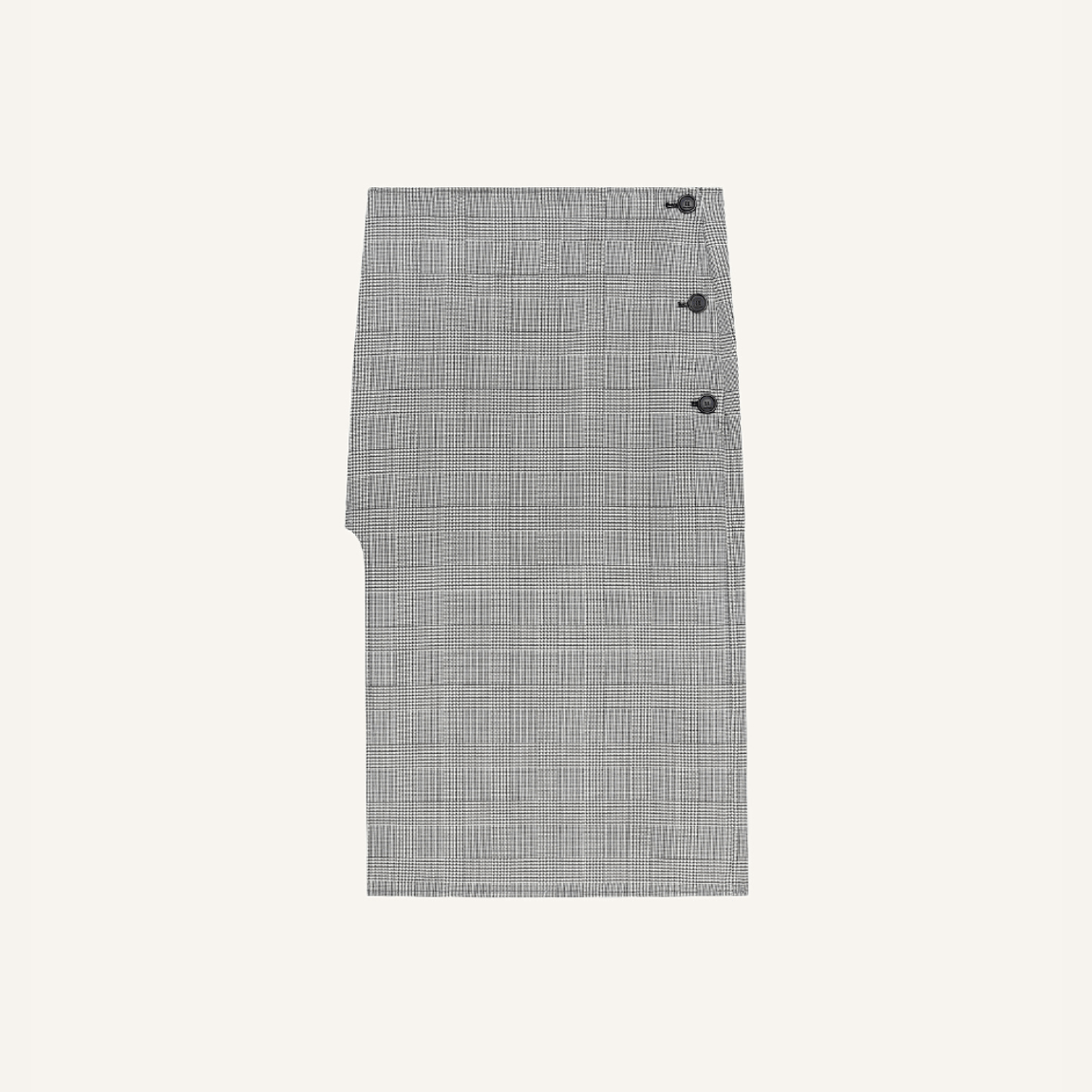 Saia Oblique Prince Of Wales Longa Courrèges