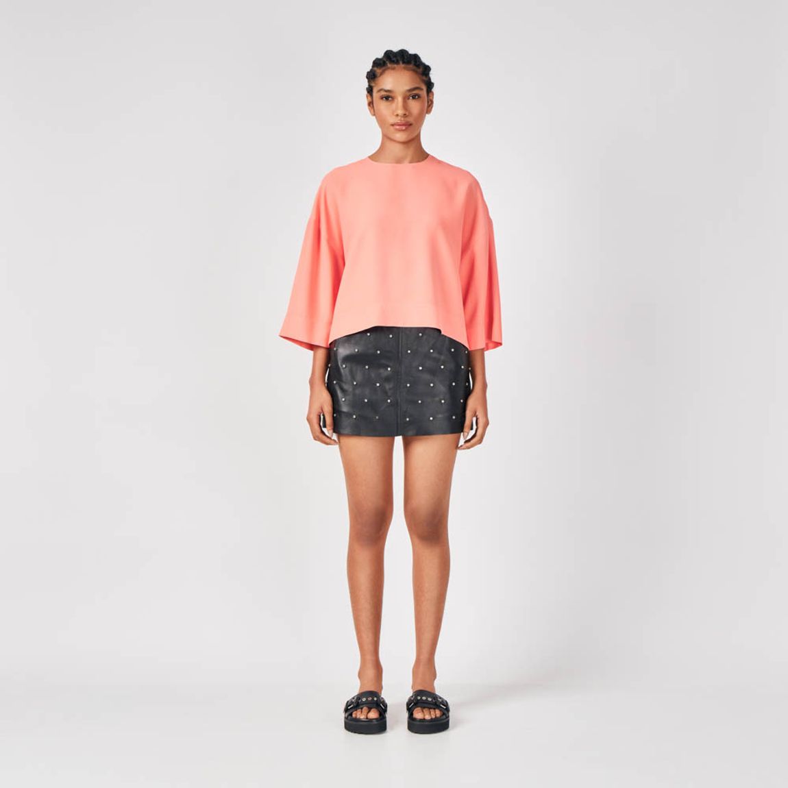 Blusa Crepe Square Pietra
