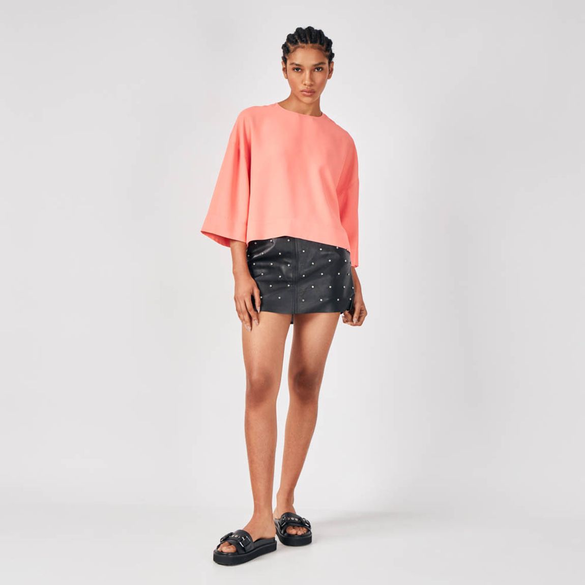 Blusa Crepe Square Pietra