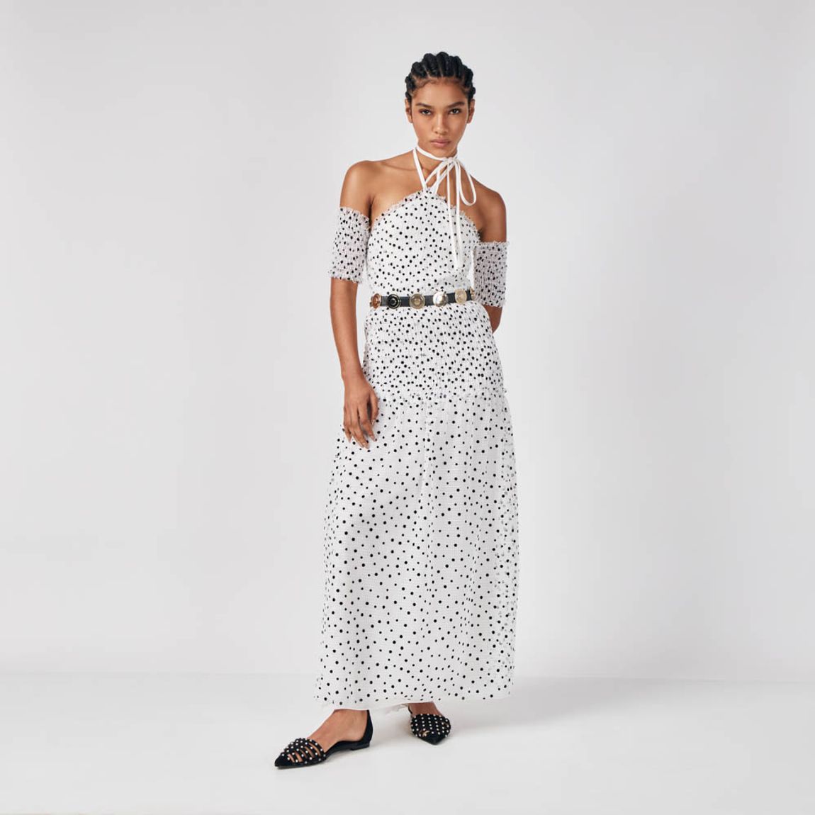 Vestido Renda Flocada Gal