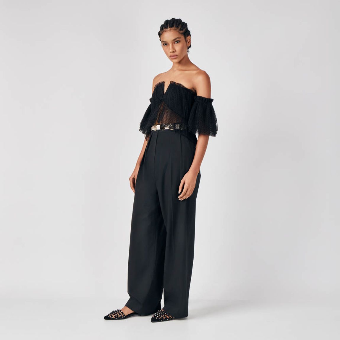 Blusa Tule Plissado Poa Poppy