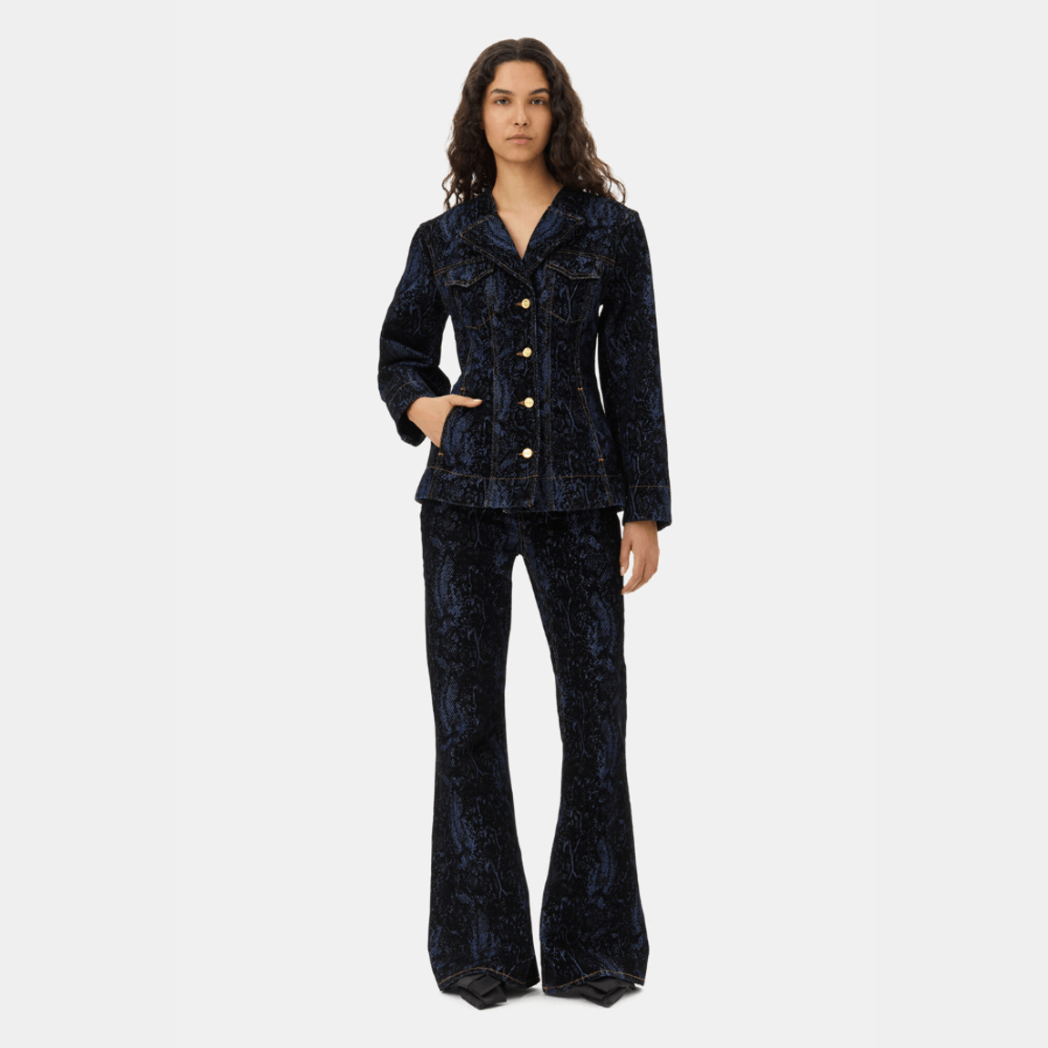 Calça Jeans Texturizada Ganni