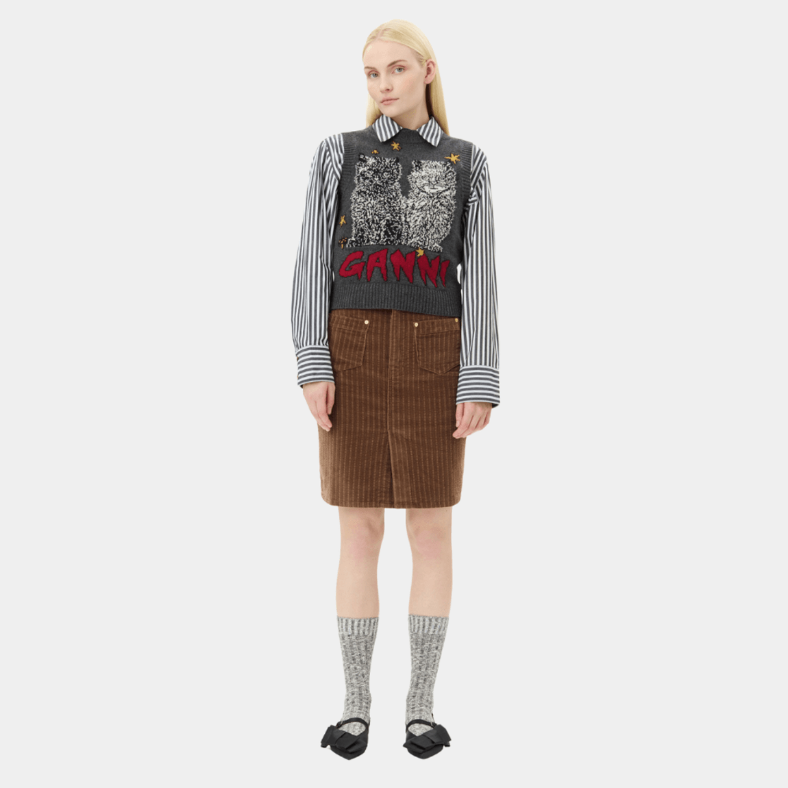 Colete de Tricot Estampado Ganni