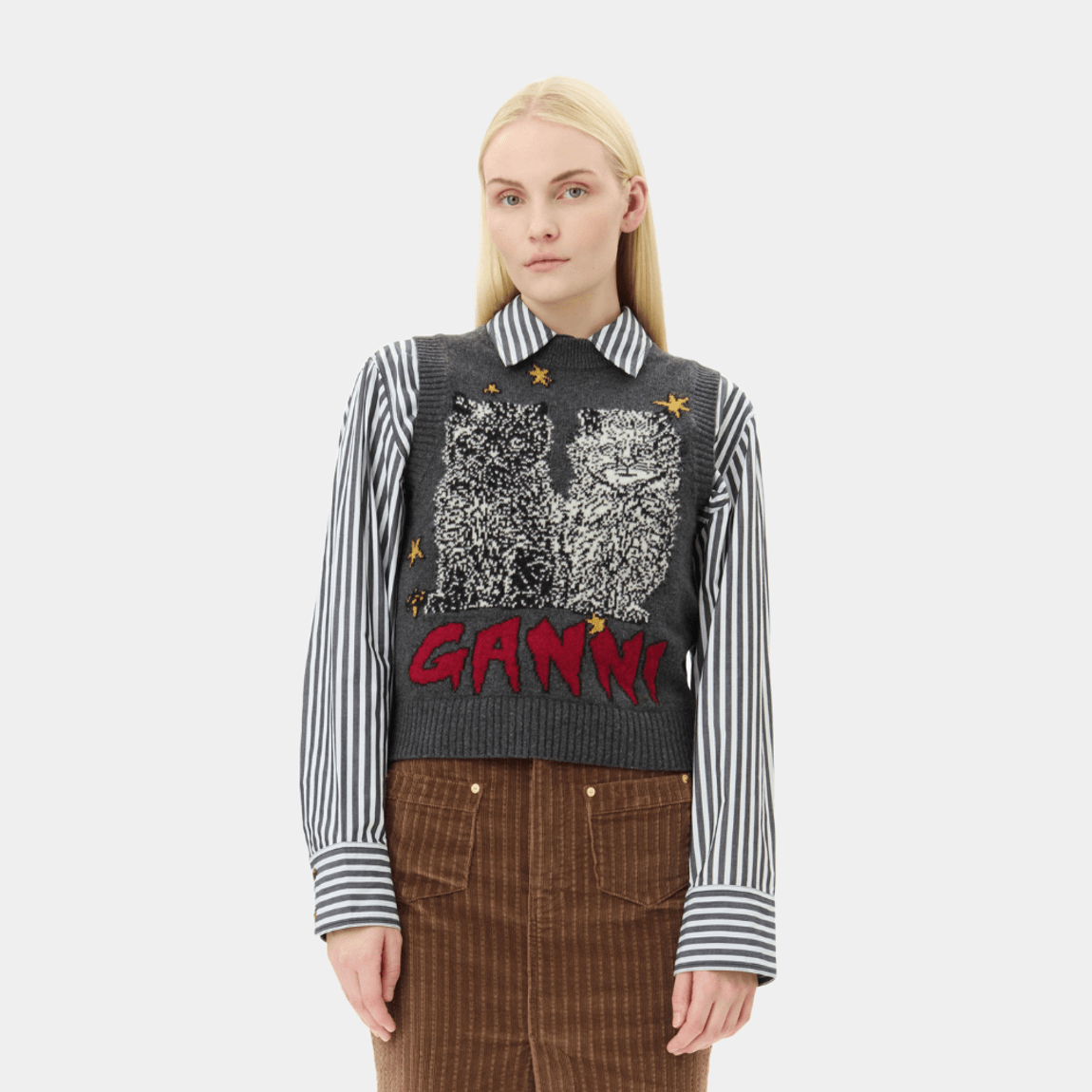 Colete de Tricot Estampado Ganni