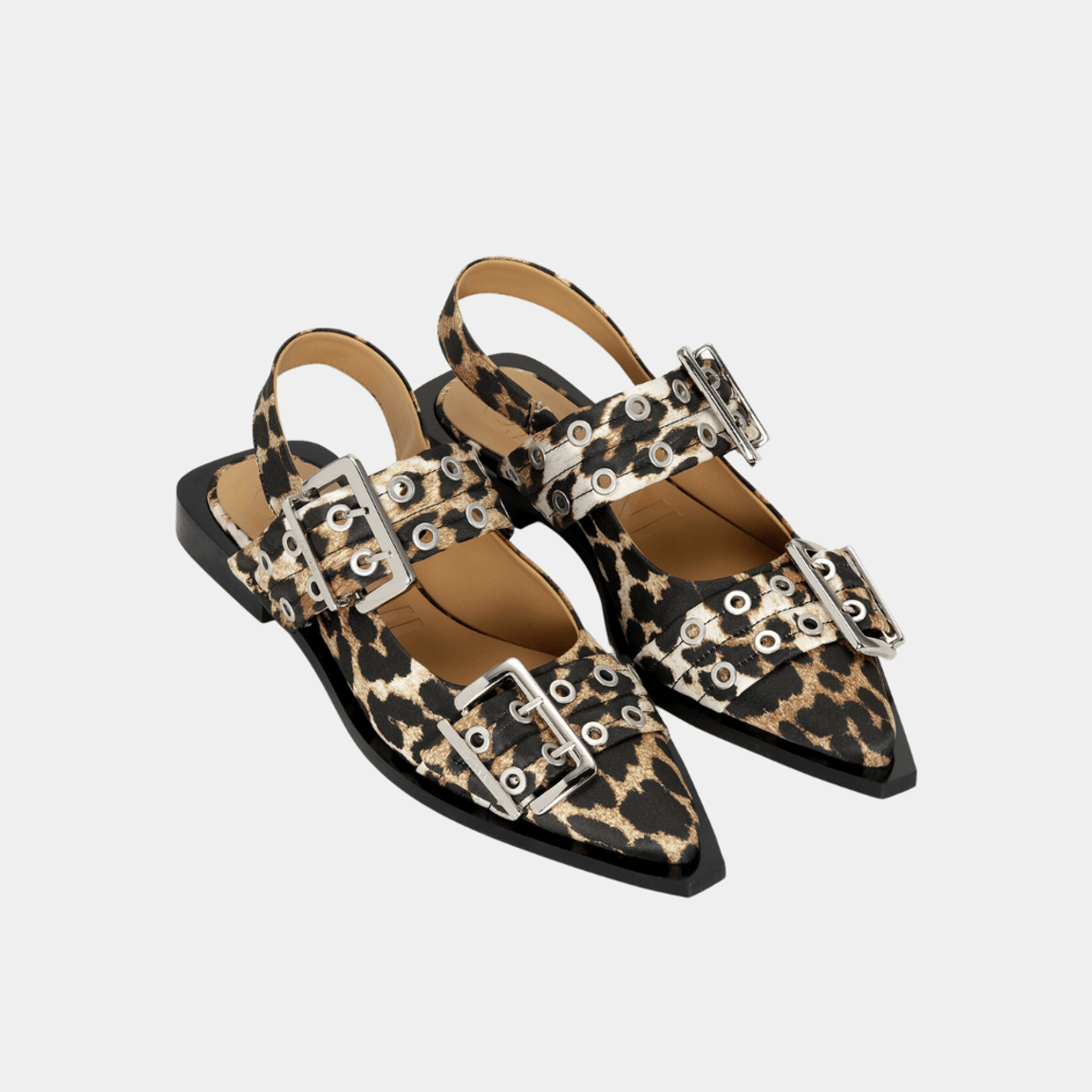 Sapatilha Buckle Leopardo Ganni