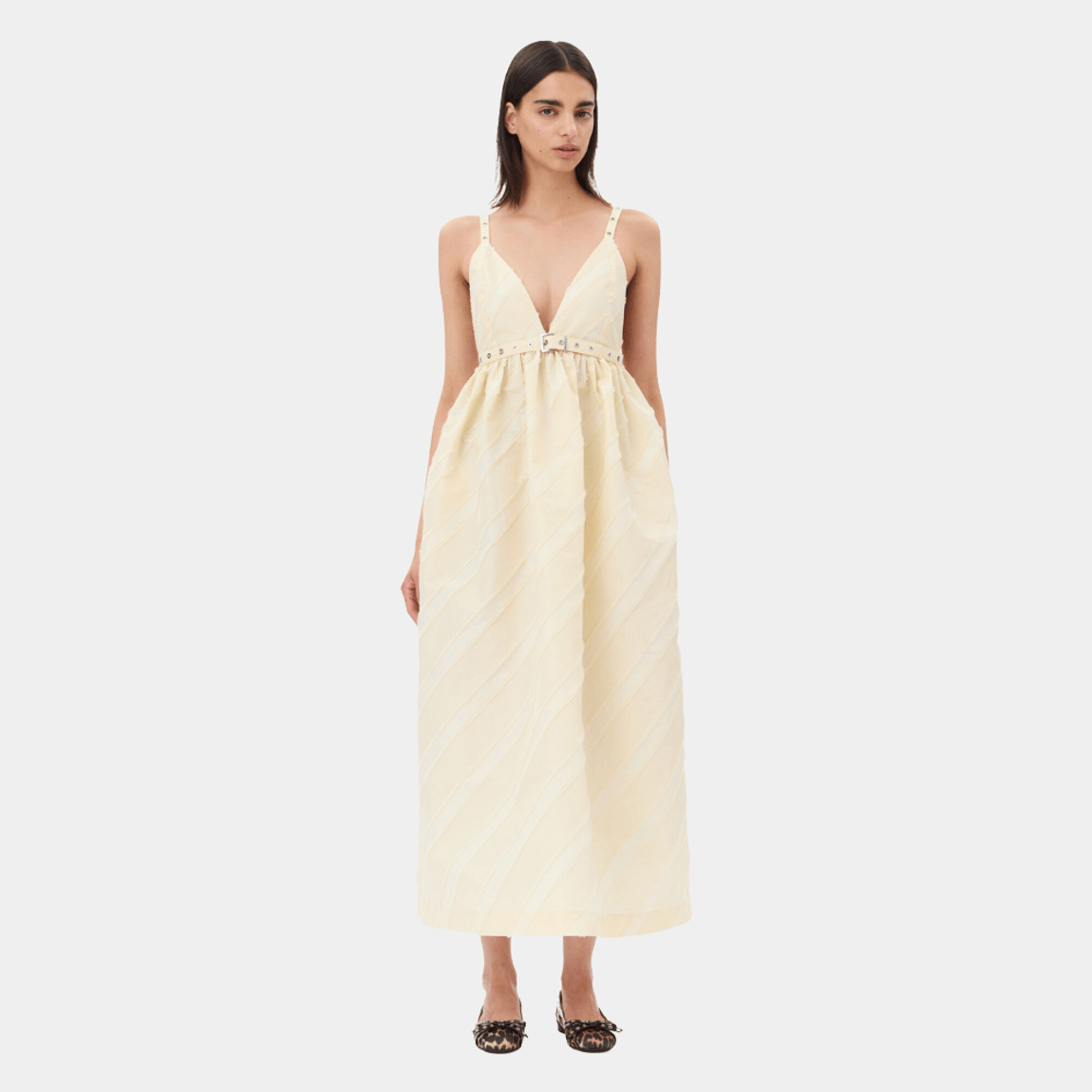 Vestido de Tafetá Ganni