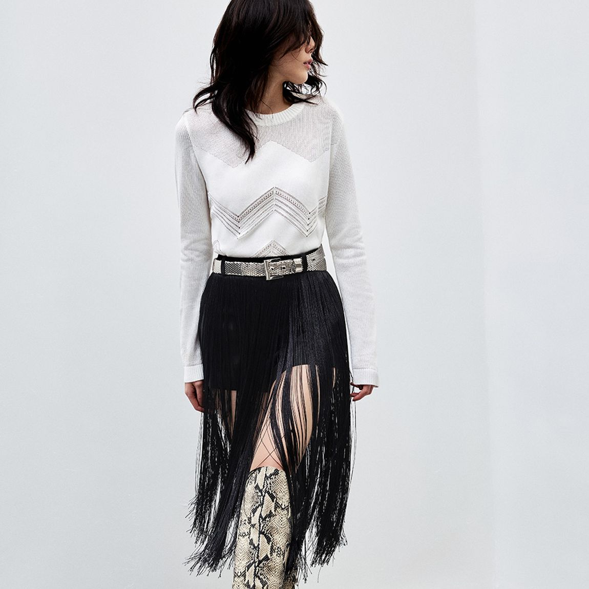 Blusa Tricot Rendado Athena