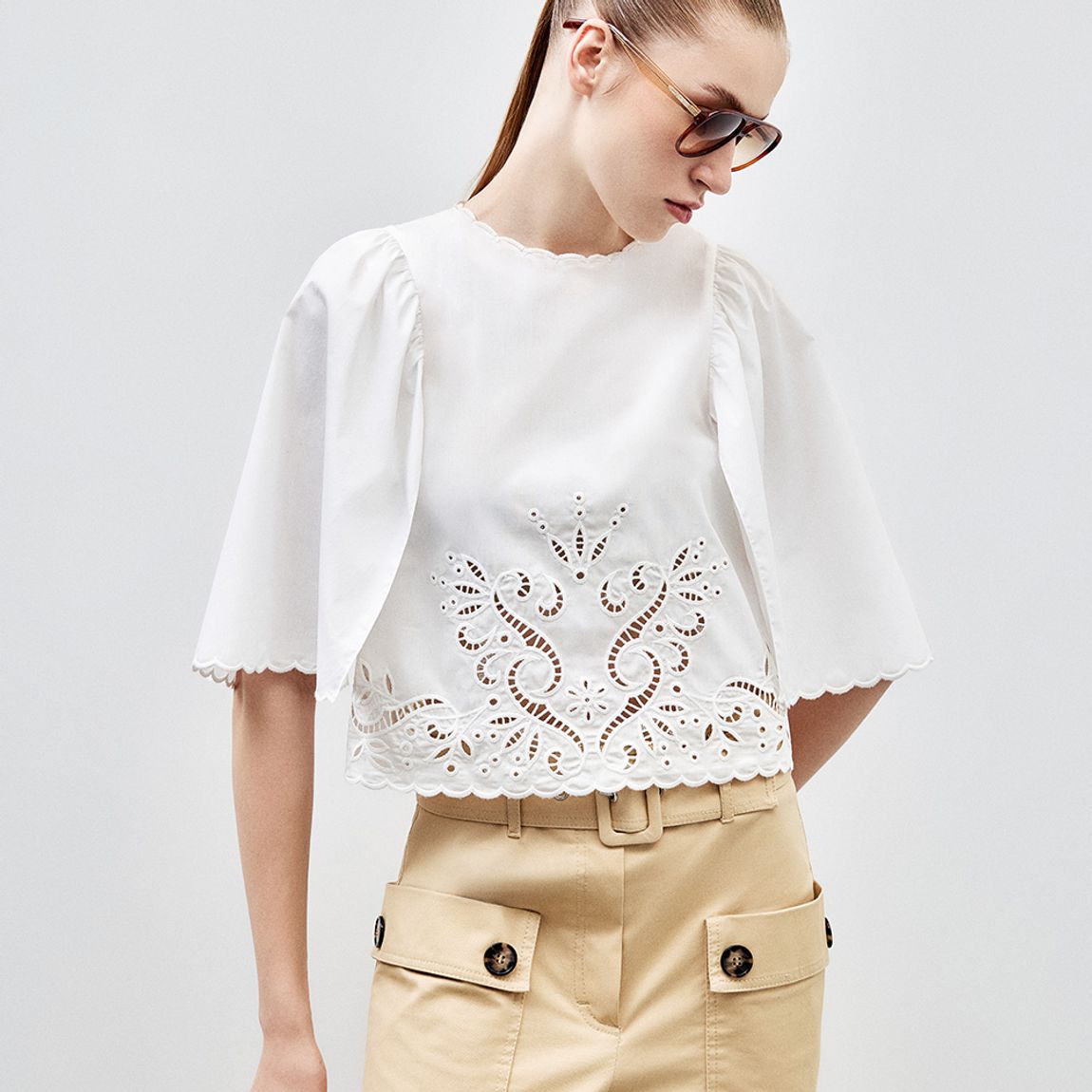 Blusa Tricoline Rechelieu Priscilla