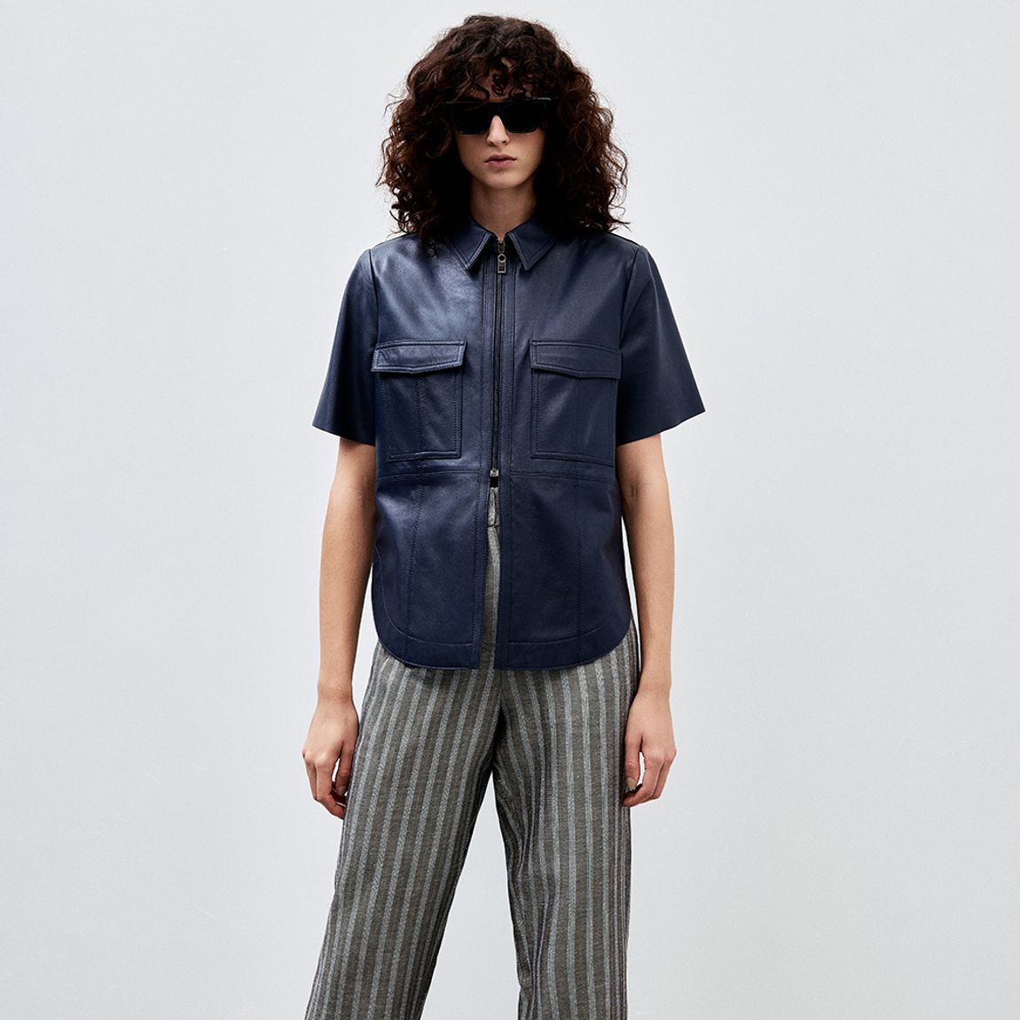 Camisa Couro Bolsos Lily