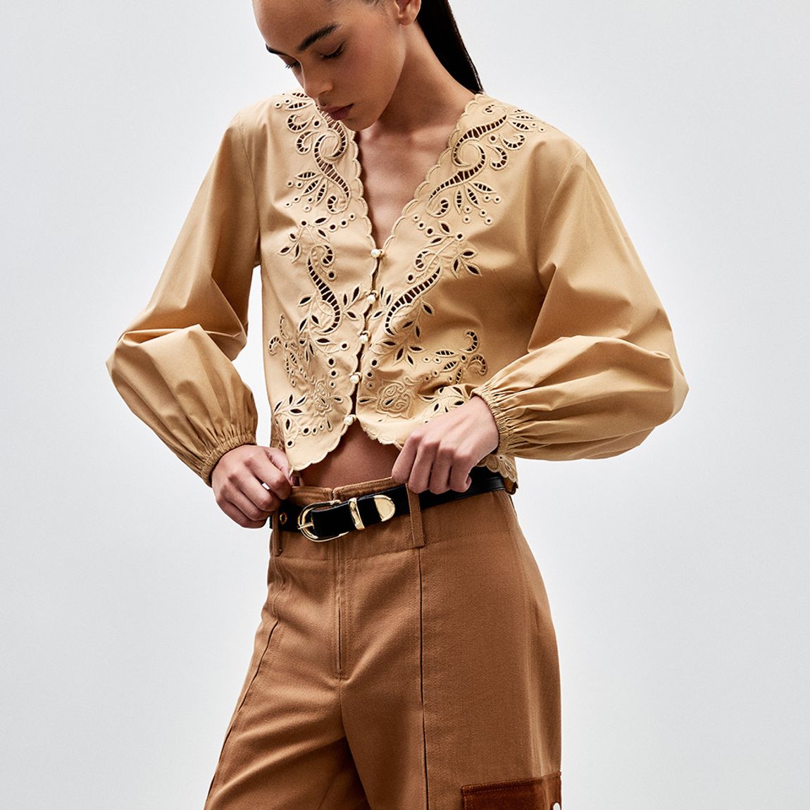 Camisa Tricoline Rechelieu Paulina