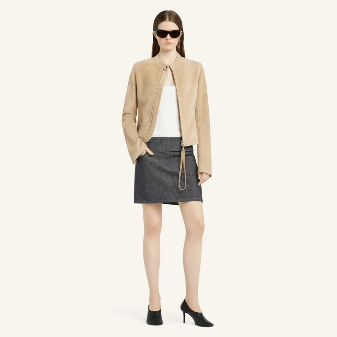 Jaqueta Zipped Leather Biker Courrègess