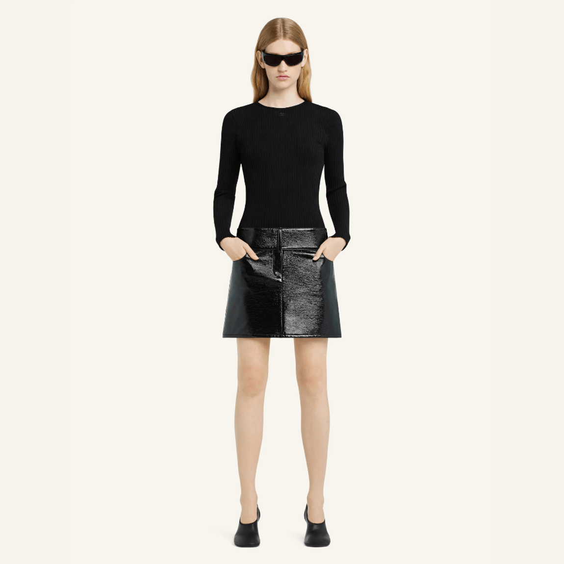 Saia Belted Mini Vinyl Courrèges