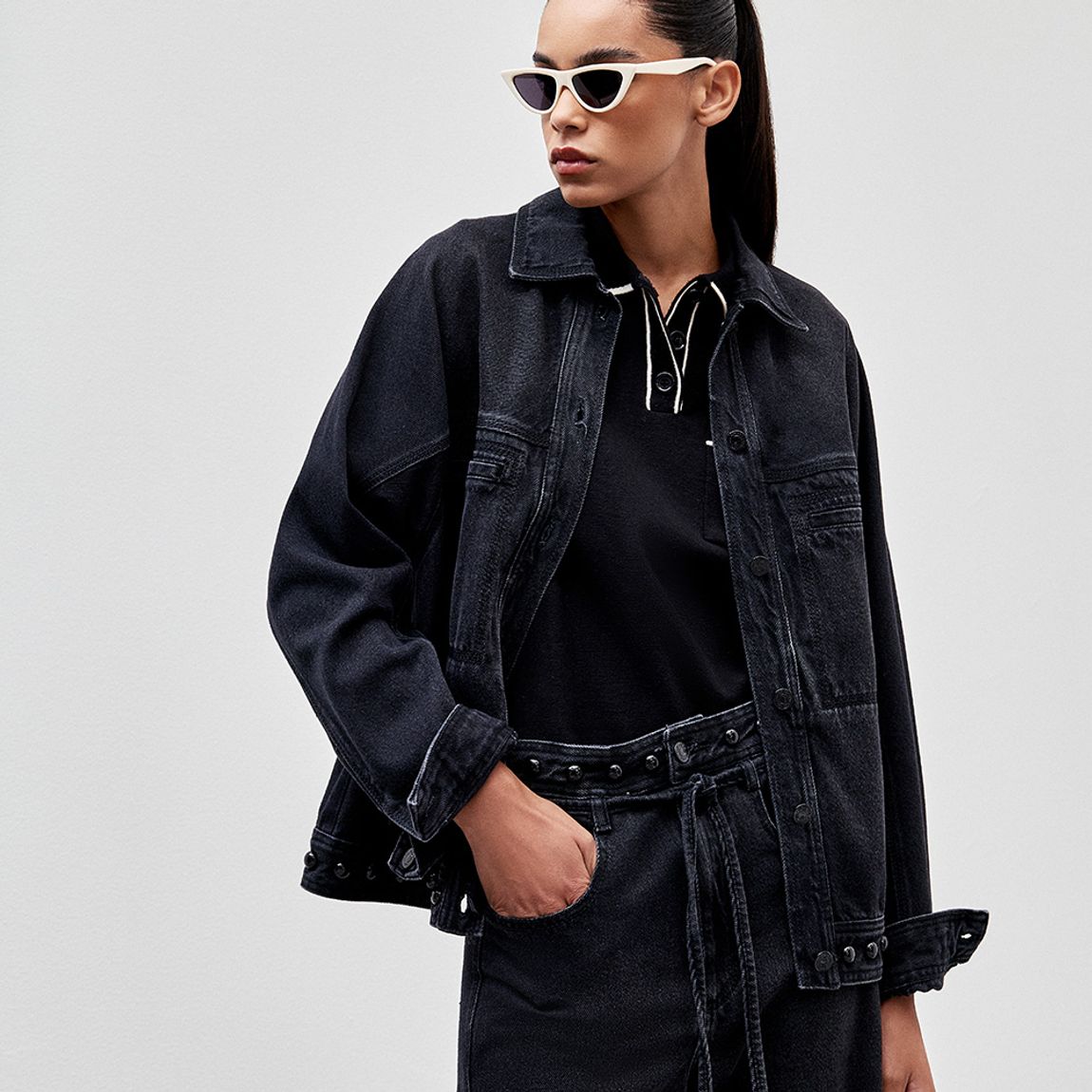 Jaqueta Black Denim Bianca