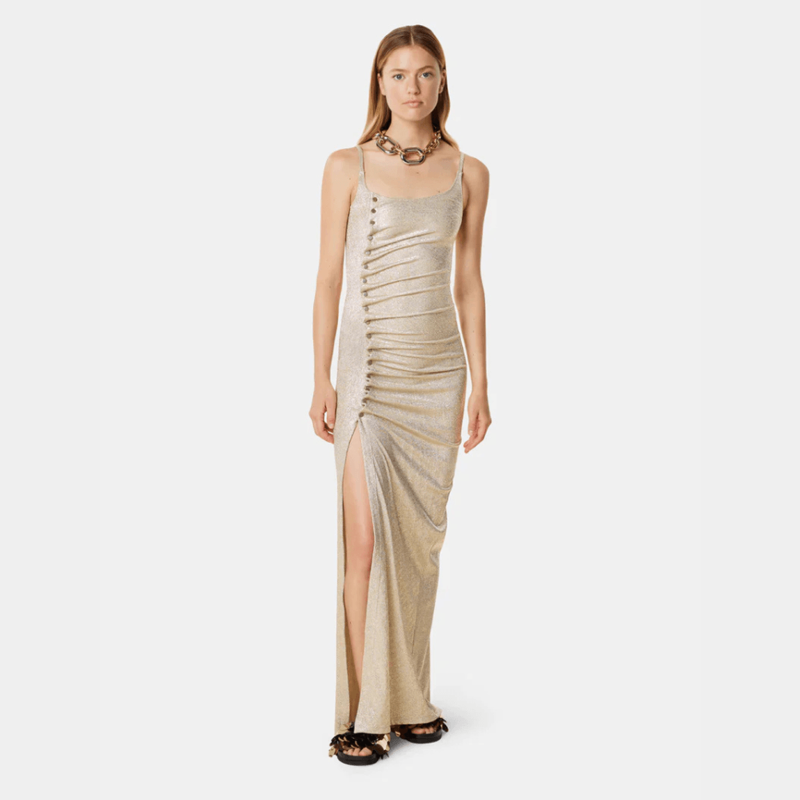 Vestido Lurex Dourado Rabanne