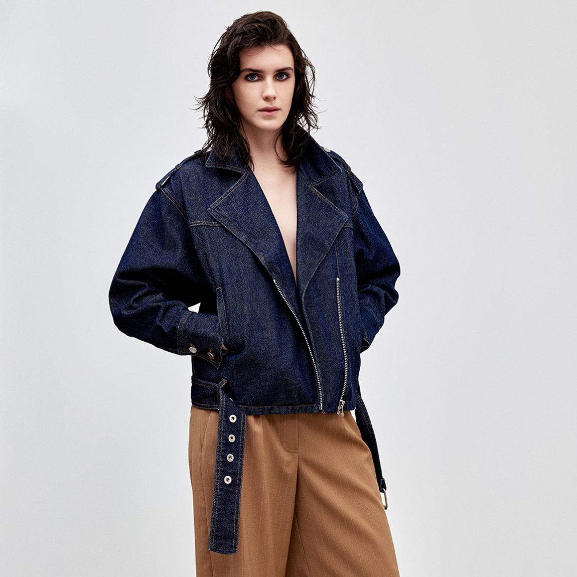 Jaqueta Jeans Biker Kira