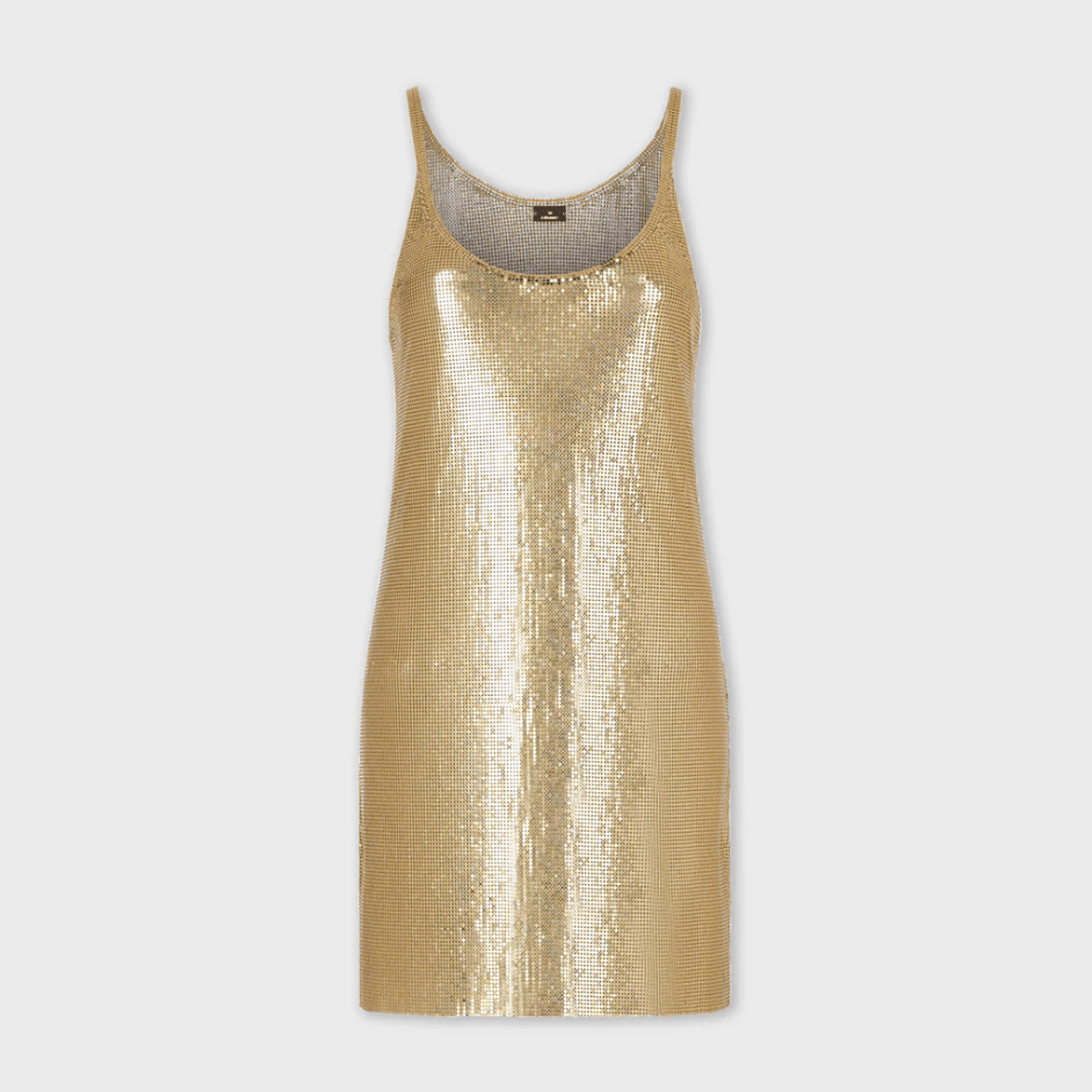 Vestido Mesh Dourado Rabanne