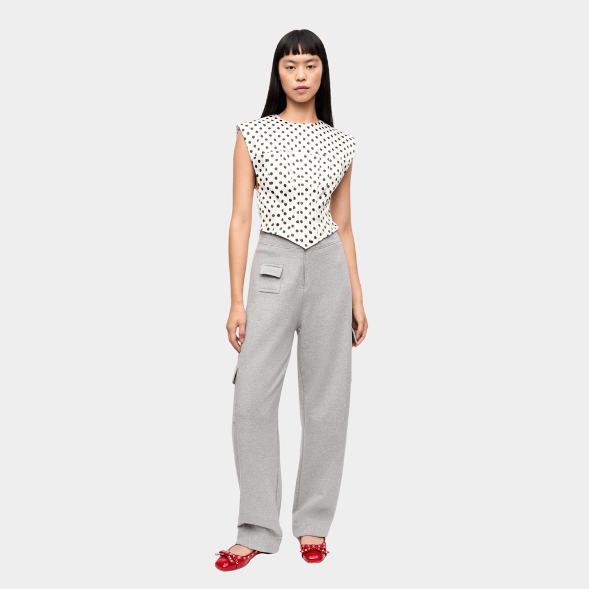 Calça Heavy Terry Curved Ganni