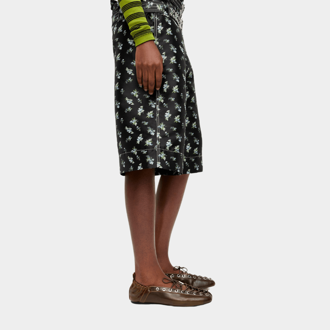 Sapatilha Eyelets Lace Up Ballerina Ganni