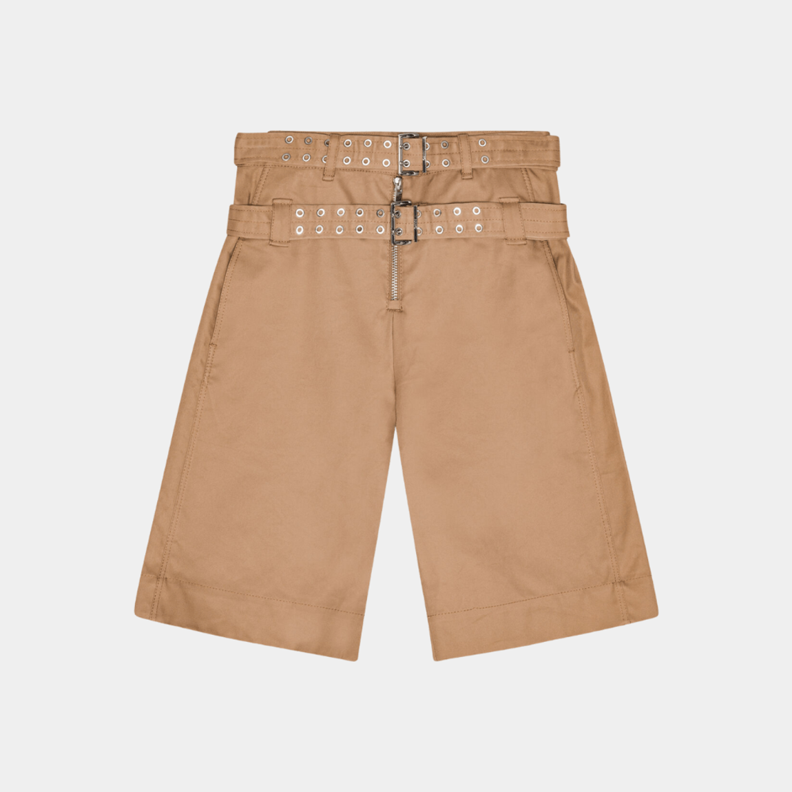 Shorts Bonded Cotton Belt Ganni