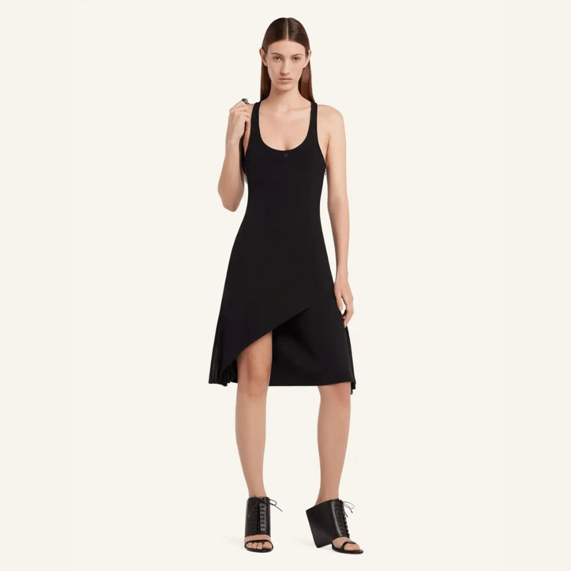 Vestido A-Line Infinity Pleats Crepe Courrèges